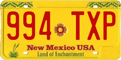 NM license plate 994TXP