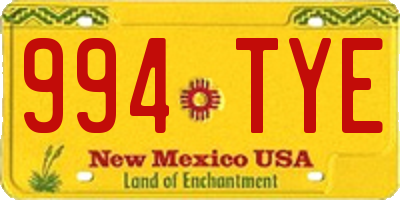 NM license plate 994TYE