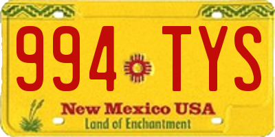 NM license plate 994TYS