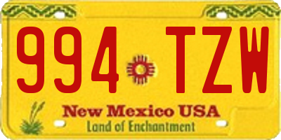 NM license plate 994TZW