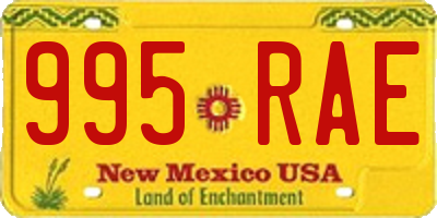 NM license plate 995RAE