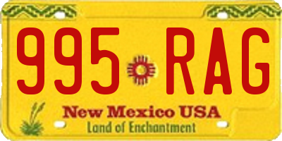 NM license plate 995RAG