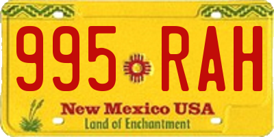 NM license plate 995RAH