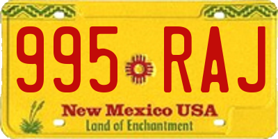 NM license plate 995RAJ