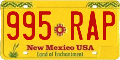 NM license plate 995RAP
