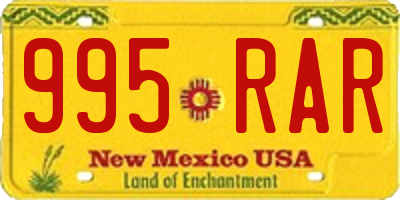 NM license plate 995RAR