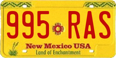NM license plate 995RAS