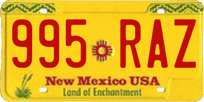 NM license plate 995RAZ