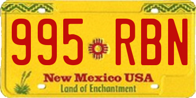 NM license plate 995RBN