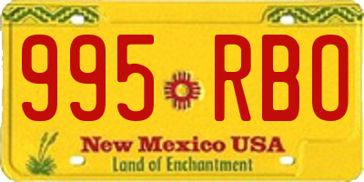 NM license plate 995RBO
