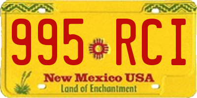 NM license plate 995RCI