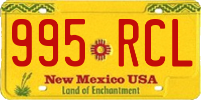 NM license plate 995RCL