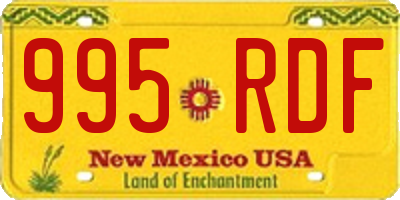 NM license plate 995RDF