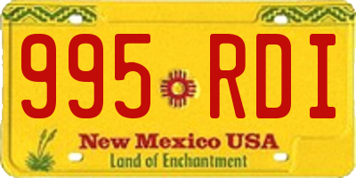 NM license plate 995RDI