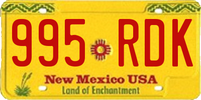 NM license plate 995RDK