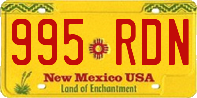 NM license plate 995RDN