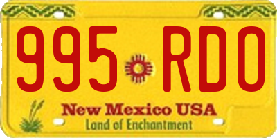 NM license plate 995RDO