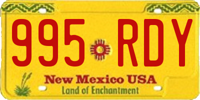 NM license plate 995RDY