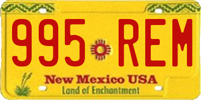 NM license plate 995REM