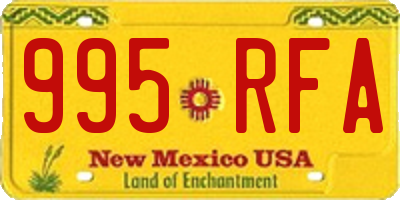 NM license plate 995RFA