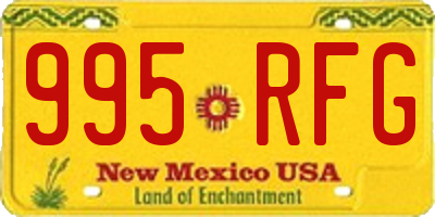NM license plate 995RFG