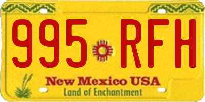 NM license plate 995RFH