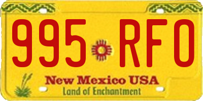 NM license plate 995RFO