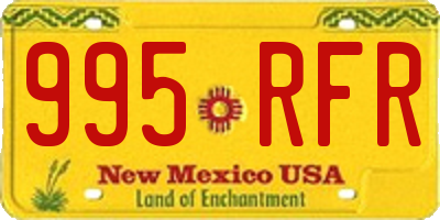 NM license plate 995RFR