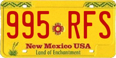 NM license plate 995RFS