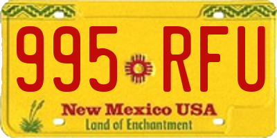 NM license plate 995RFU