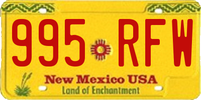 NM license plate 995RFW