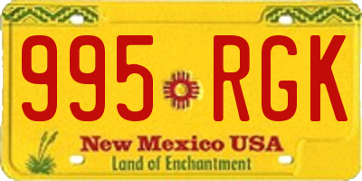 NM license plate 995RGK