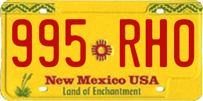 NM license plate 995RHO