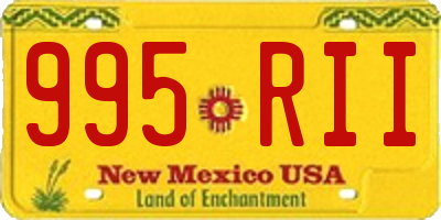 NM license plate 995RII