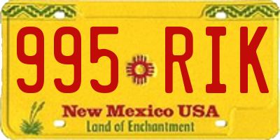 NM license plate 995RIK