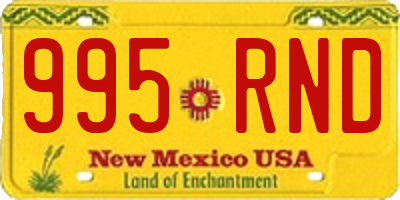 NM license plate 995RND