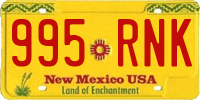 NM license plate 995RNK