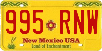 NM license plate 995RNW