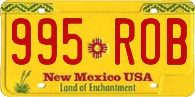 NM license plate 995ROB