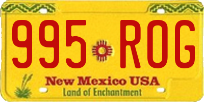 NM license plate 995ROG