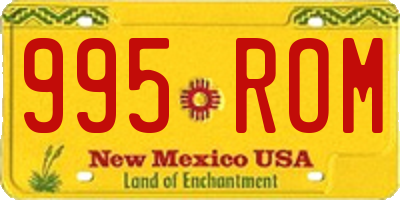NM license plate 995ROM