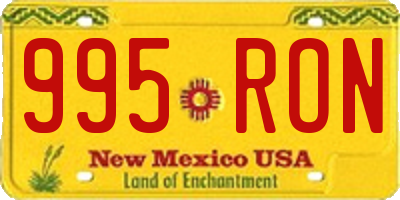 NM license plate 995RON