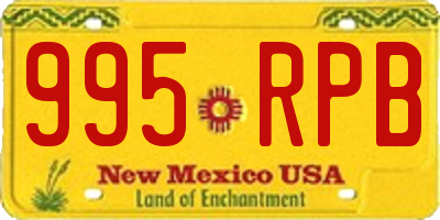 NM license plate 995RPB