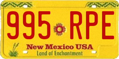 NM license plate 995RPE