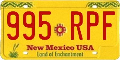 NM license plate 995RPF