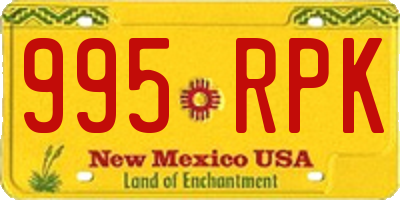 NM license plate 995RPK