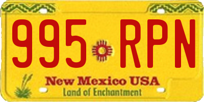 NM license plate 995RPN