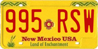 NM license plate 995RSW