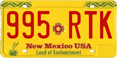 NM license plate 995RTK