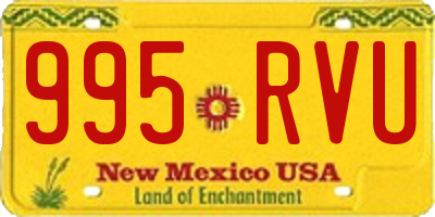 NM license plate 995RVU